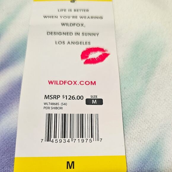 Wildfox New Cropped Tie Dye French Terry Hoodie size M - Picture 11 of 12